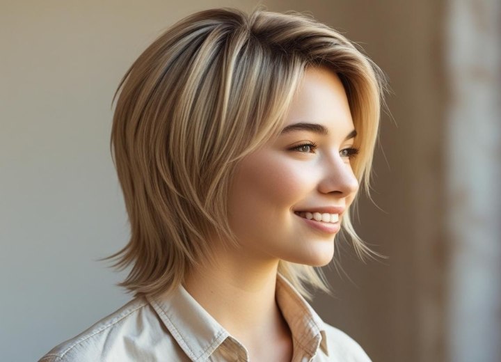 Medium-length layered hair