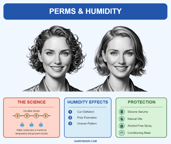 Infographic - The effect of humidity on a perm