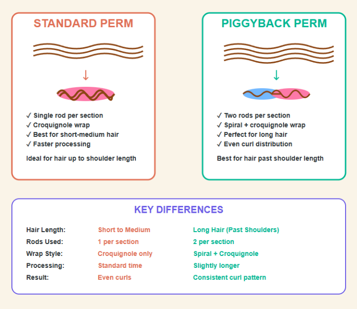 Infographic - Standard perm versus piggyback perm
