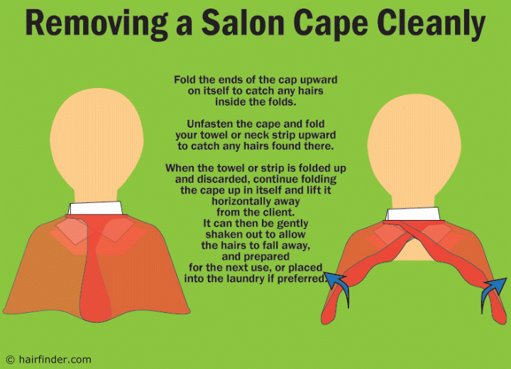 How to remove a hair salon cape