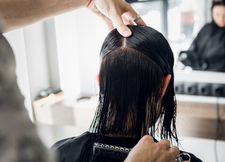 Sectioning hair for a perm