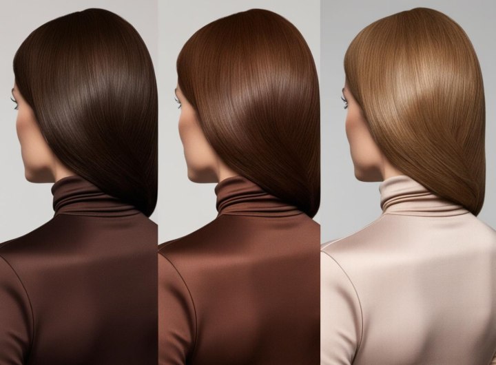 Different shades of brown hair