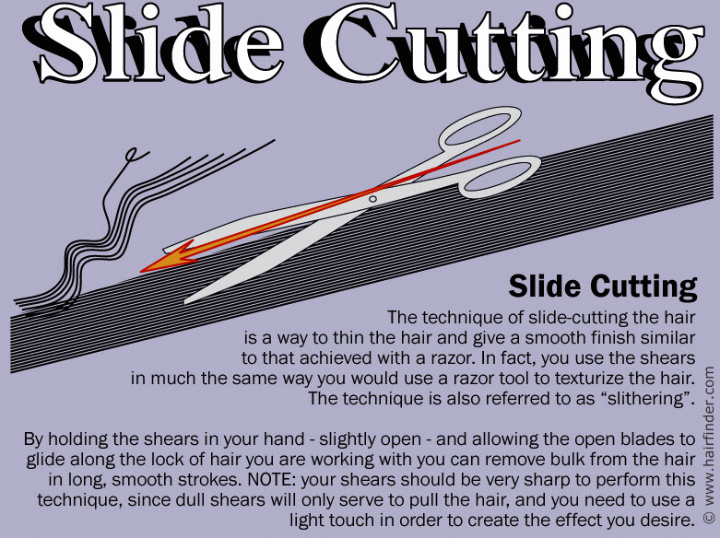 Slide cutting hair