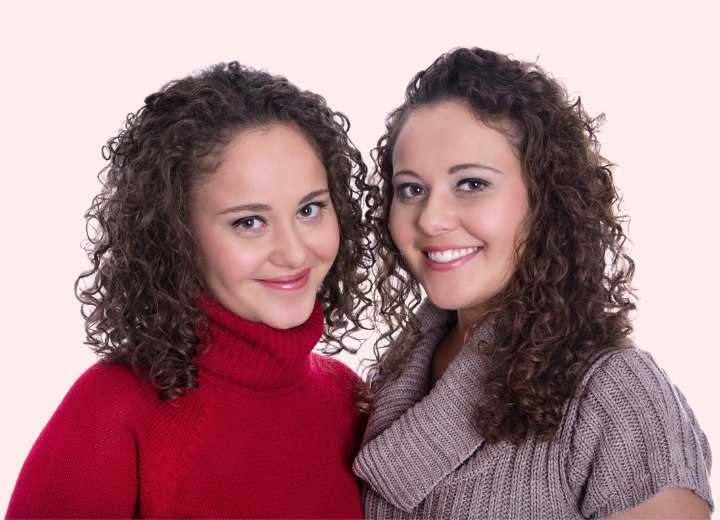 Sisters with thick curly hair