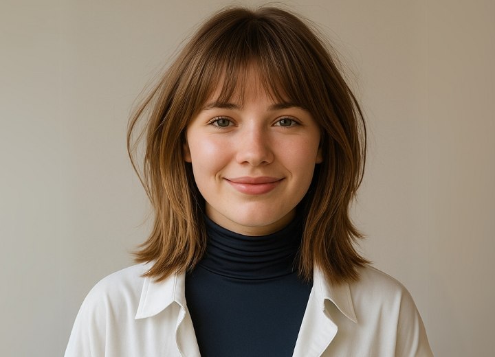 Hair and clothing for a thin face