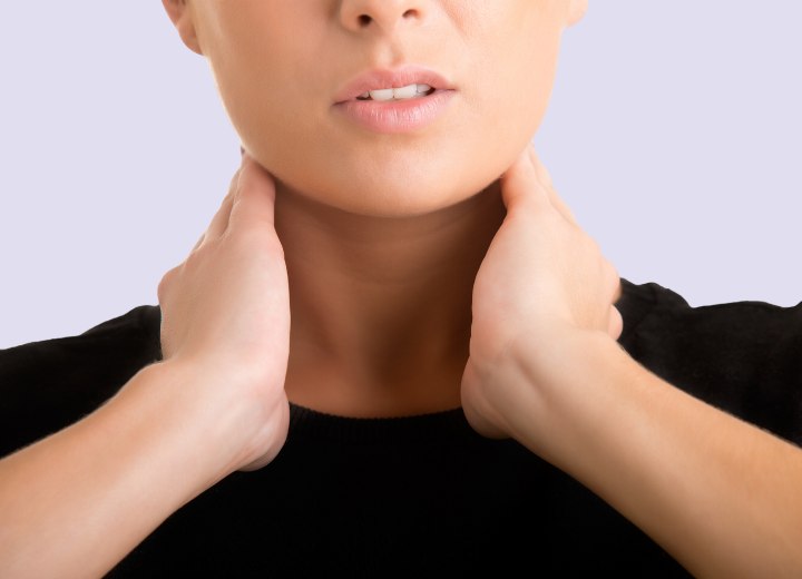 Woman with thyroid disease