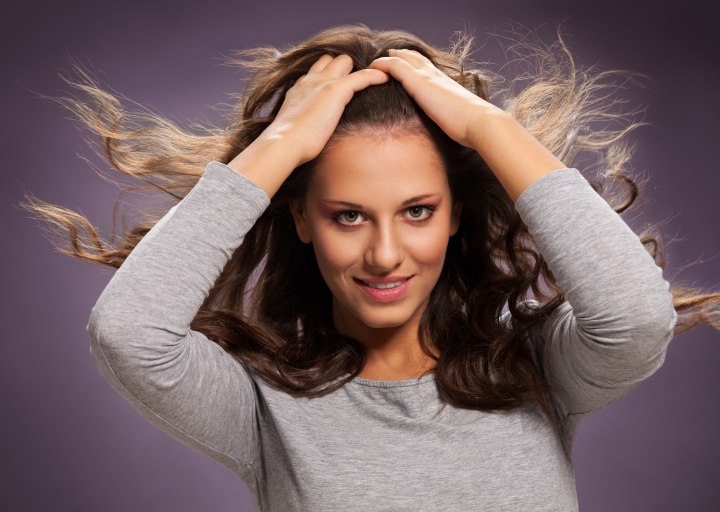 Long hair with a body wave