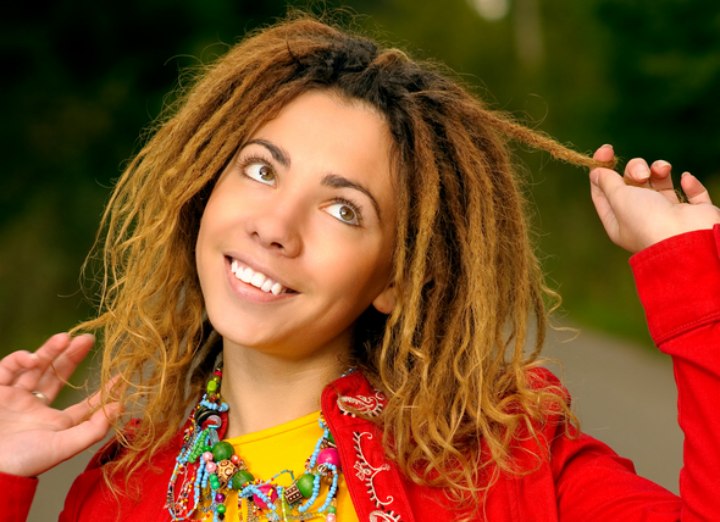 Girl with dreadlocks