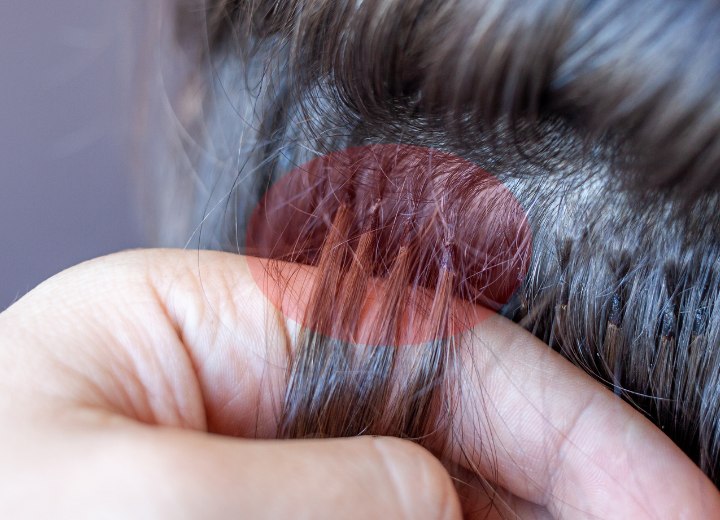 Glued hair extensions