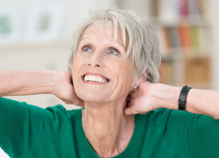 Woman with gray hair