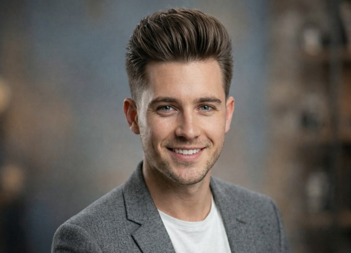 Psychobilly wedge hair for men