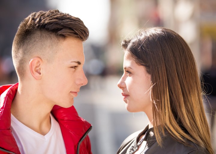 Boy and girl in their puberty