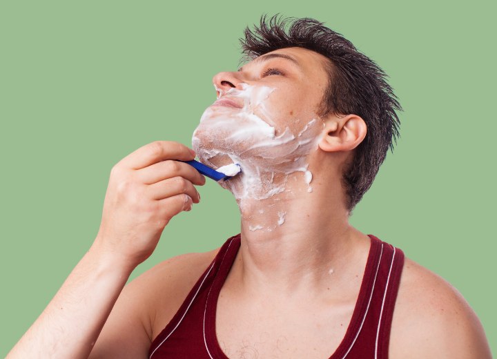 Shaving man