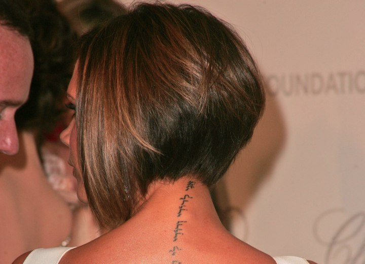 Victoria Beckham's hair cut in a short angled bob