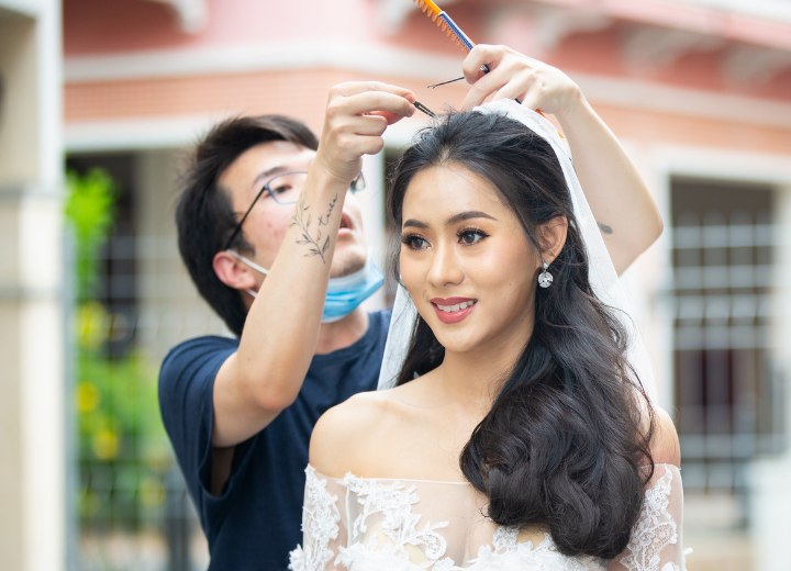 Styling hair for a wedding