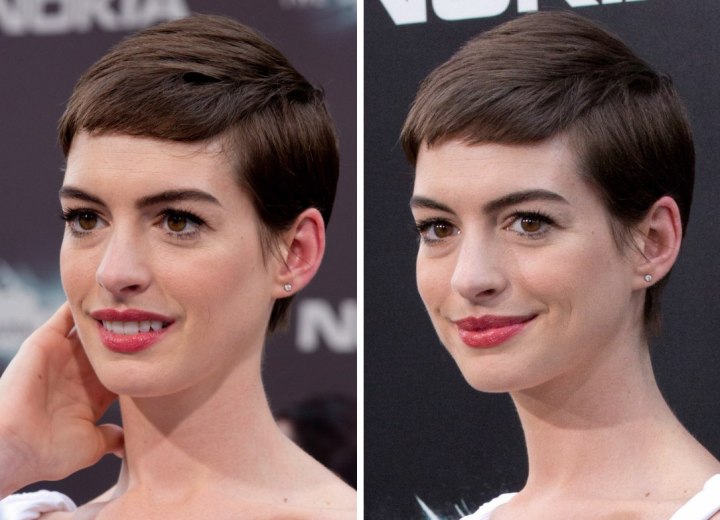 Anne Hathaway's short pixie haircut