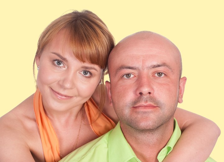 Bald man and his wife