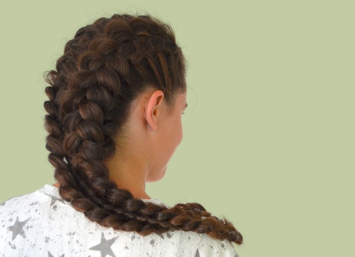 Long hair with braiding