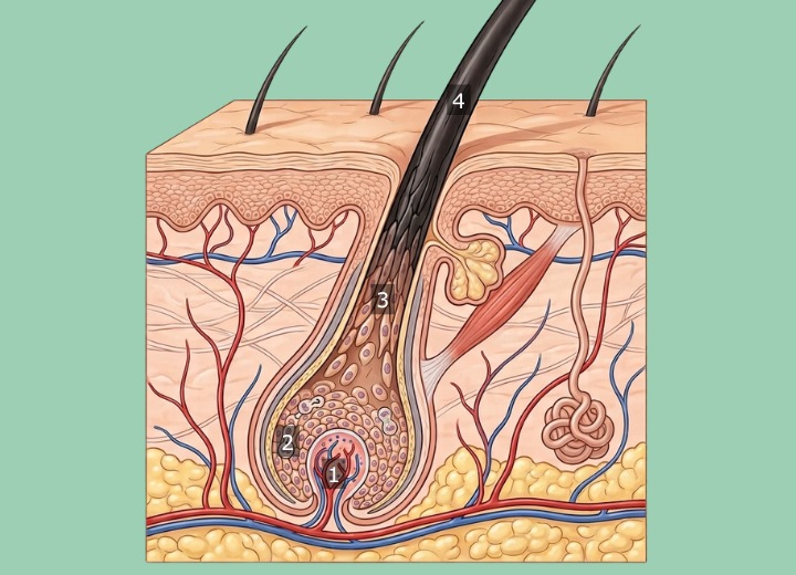 The process of hair growth