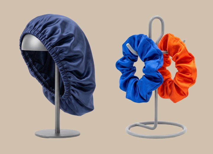 Silk bonnet and silk scrunchies
