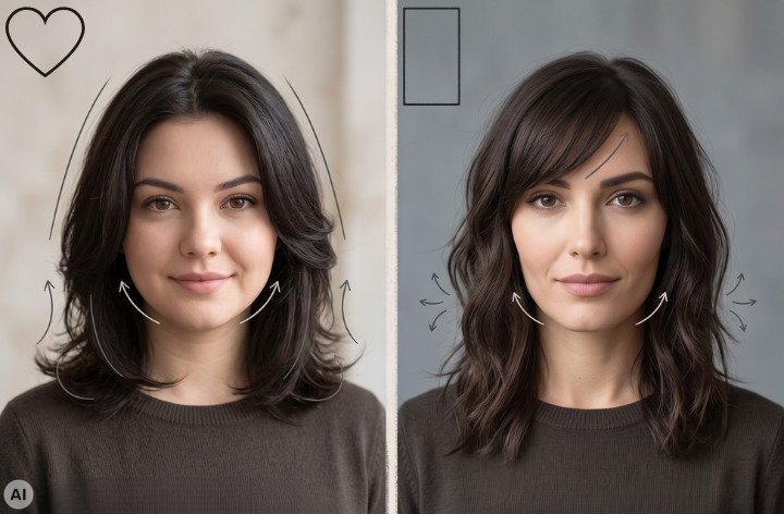 Cutting hair for heart-shaped and long faces