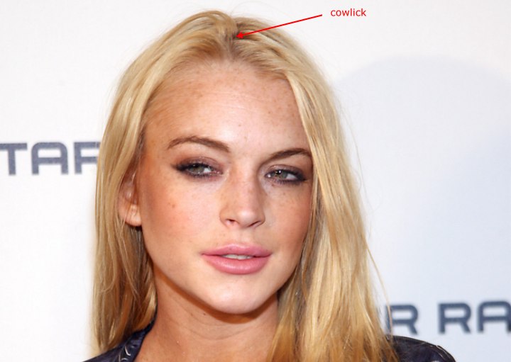 Lindsay Lohan's cowlick
