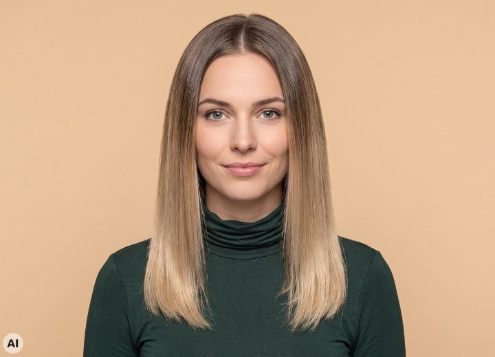 Long hair with darker roots