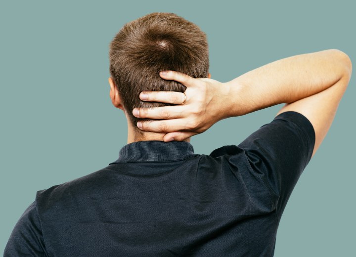 Nape view of men's hair