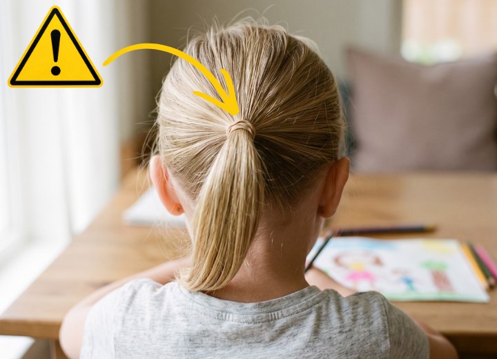 Ponytail, created with a rubber band