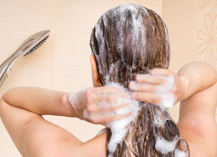 Shampooing long hair