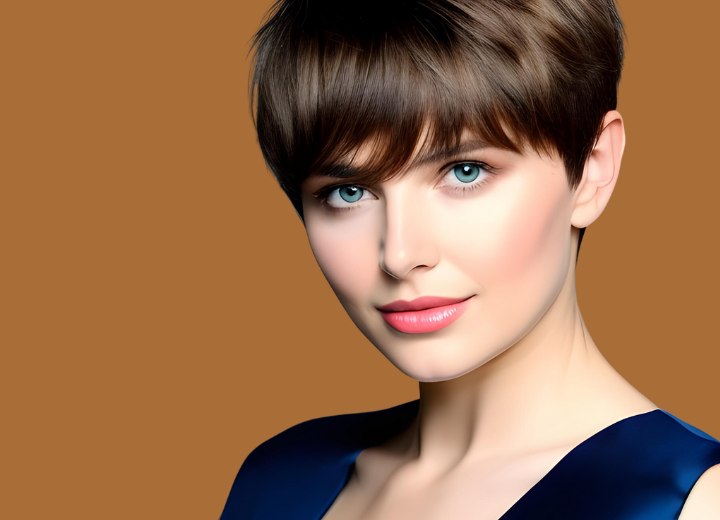 Short hair cut with bangs