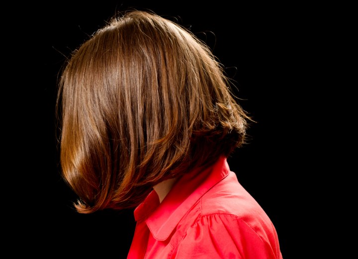 Side view of a bob haircut