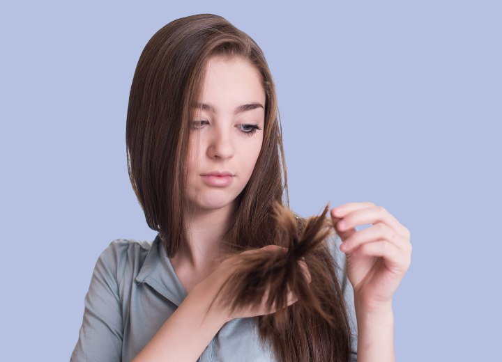 Woman with straight hair