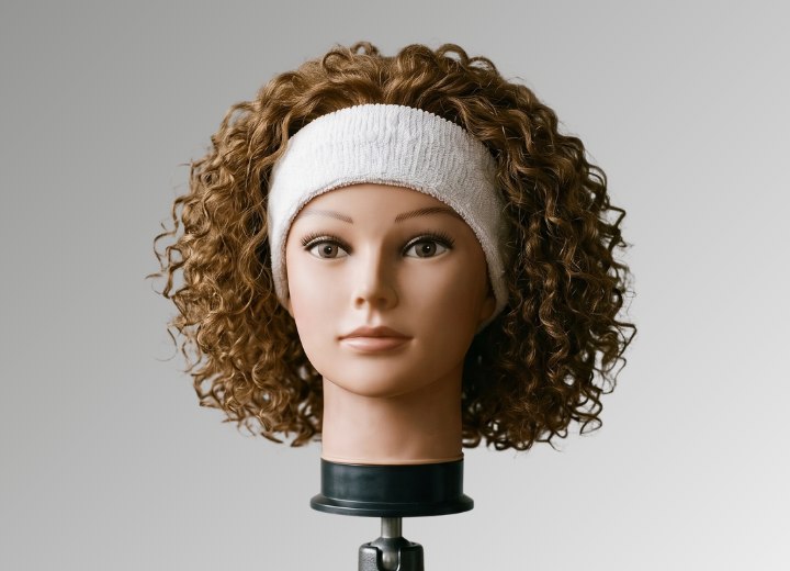 Wearing a sweatband during a workout