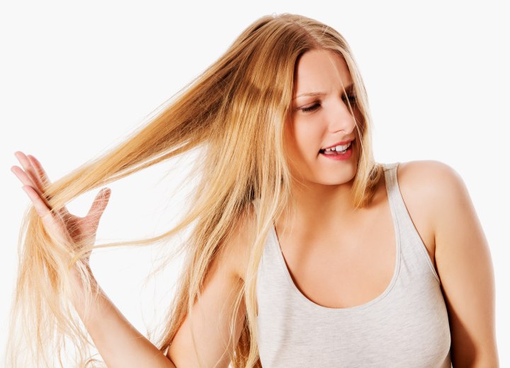 Woman wearing hair with normal oil production