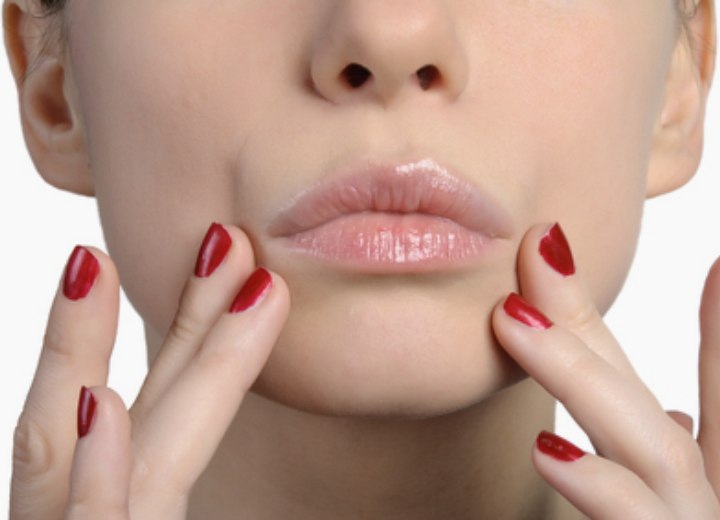 A girl's upper lip