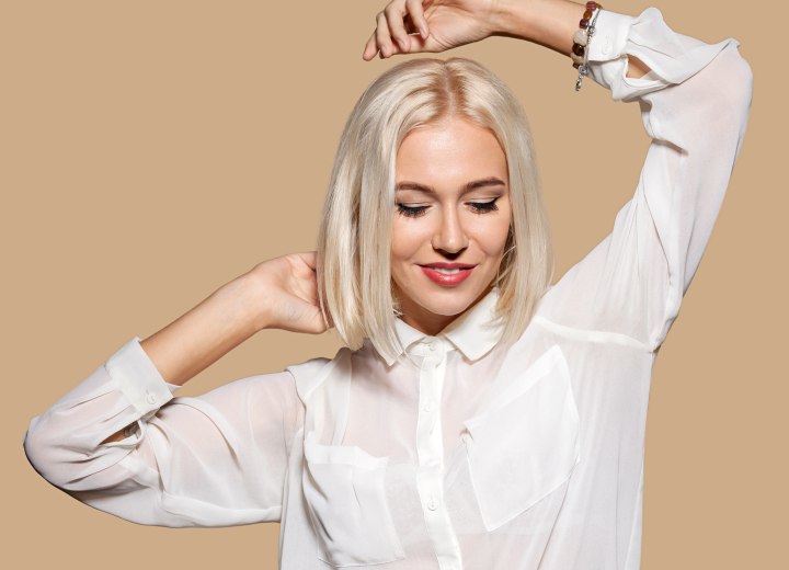 Young woman with white hair