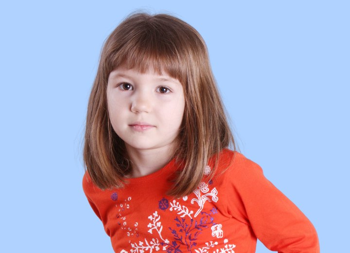 Young girl with shoulder length hair