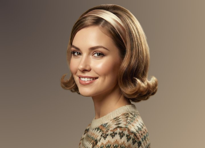 1960s hairstyle with a headband