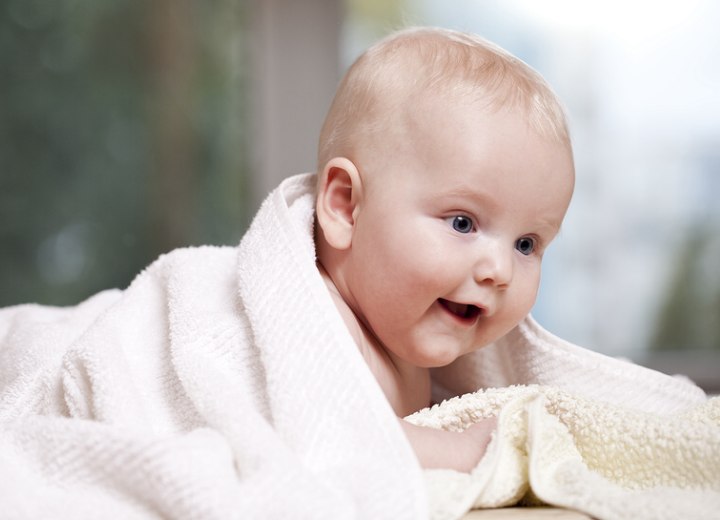 Baby with his first hair