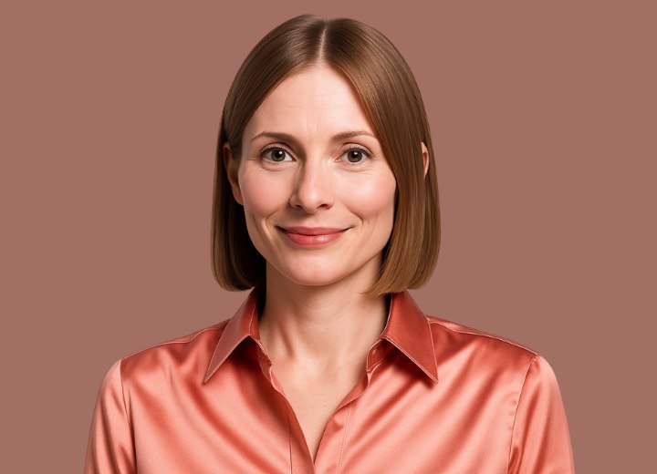 Woman whose ears are peeking through her hair