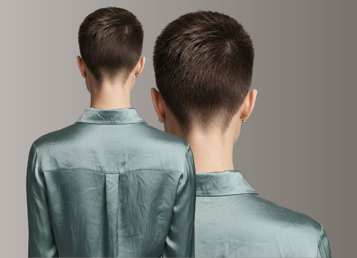 Hair before and after a long to short hair makeover - After