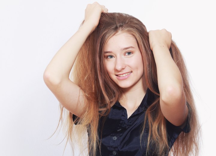 Long hair with highlights
