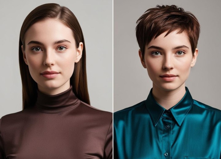 Long to short hair makeover