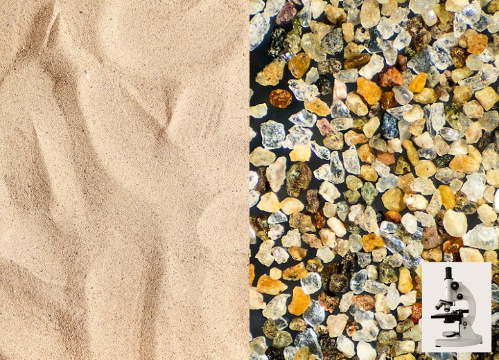 Microscopic view of sand