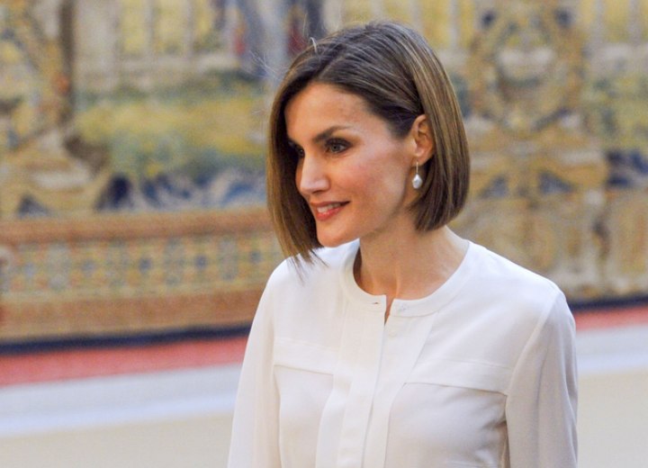 Queen Letizia of Spain - Bob haircut