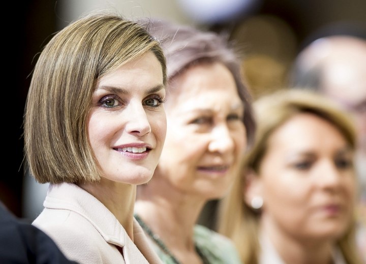 Queen Letizia with short hair