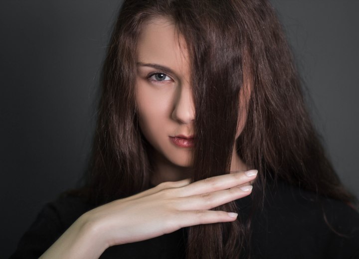 Long hair with split ends