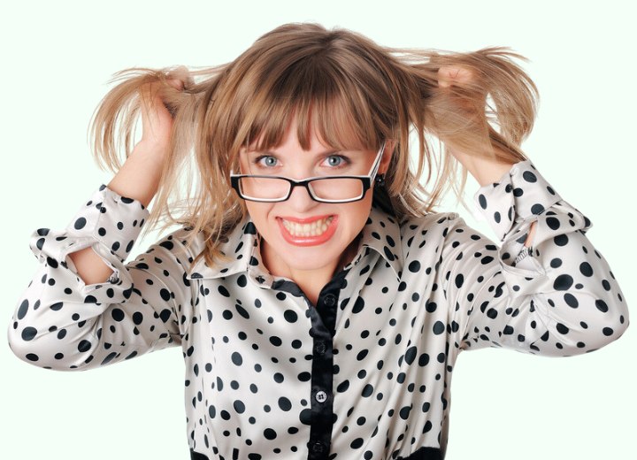 Woman with long thinning hair