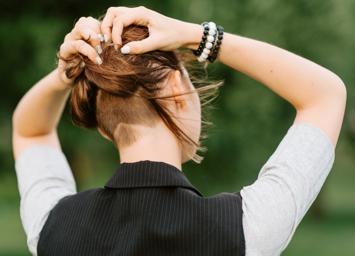 Woman with undercut hair